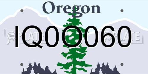 IQ0O060 Oregon License Plate