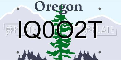 IQ0O2T Oregon License Plate