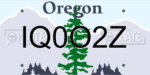 IQ0O2Z Oregon License Plate