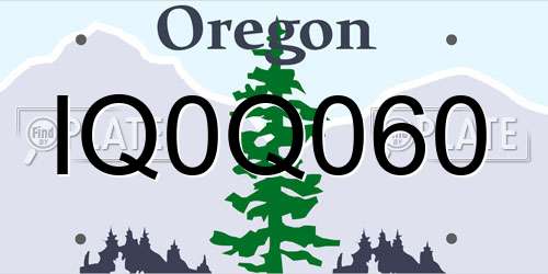 IQ0Q060 Oregon License Plate