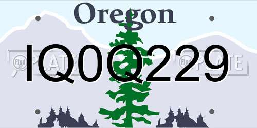 IQ0Q229 Oregon License Plate