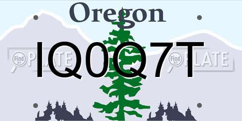 IQ0Q7T Oregon License Plate