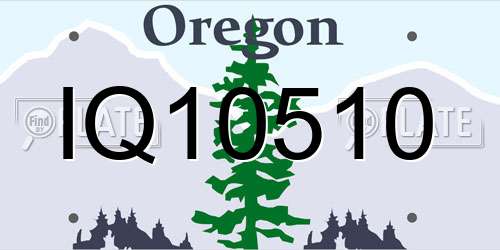 IQ10510 Oregon License Plate