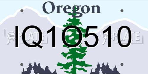 IQ1O510 Oregon License Plate