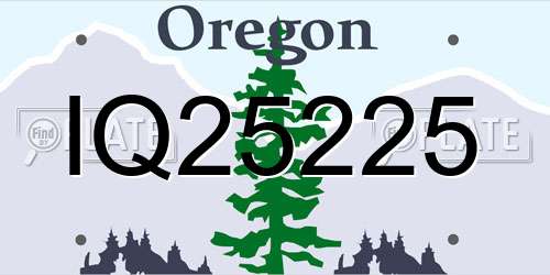 IQ25225 Oregon License Plate