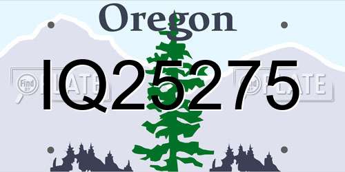 IQ25275 Oregon License Plate