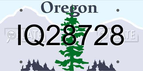 IQ28728 Oregon License Plate