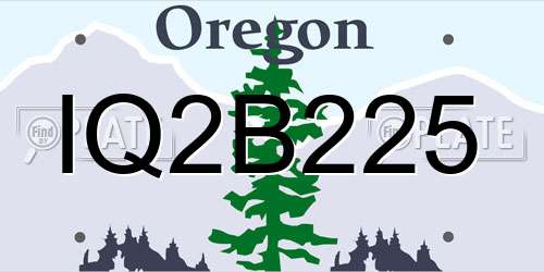 IQ2B225 Oregon License Plate