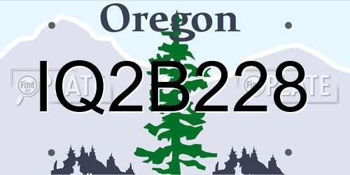 IQ2B228 Oregon License Plate