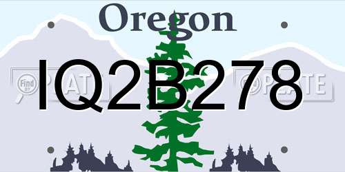 IQ2B278 Oregon License Plate