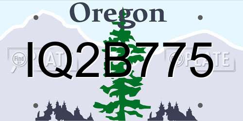IQ2B775 Oregon License Plate