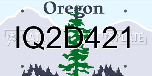 IQ2D421 Oregon License Plate