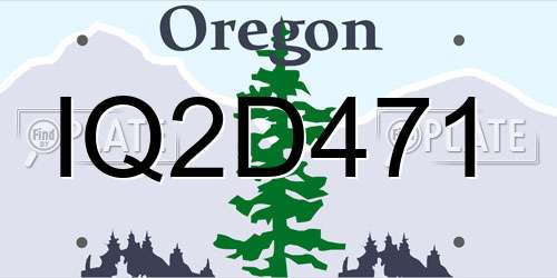 IQ2D471 Oregon License Plate