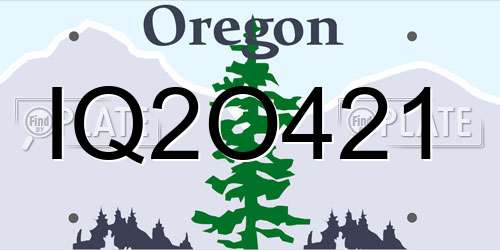 IQ2O421 Oregon License Plate