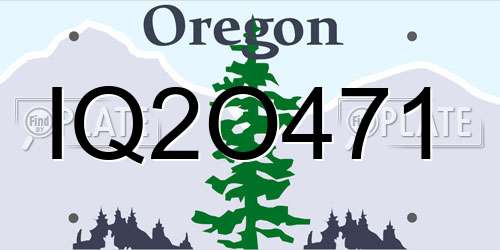 IQ2O471 Oregon License Plate