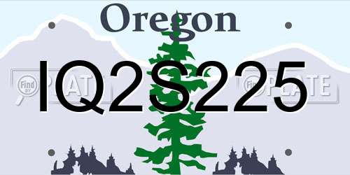 IQ2S225 Oregon License Plate