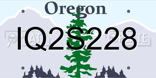 IQ2S228 Oregon License Plate