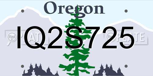 IQ2S725 Oregon License Plate