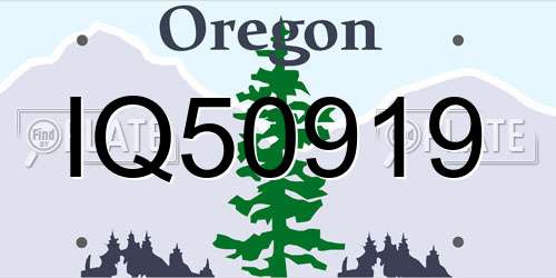 IQ50919 Oregon License Plate
