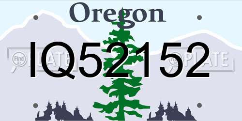 IQ52152 Oregon License Plate