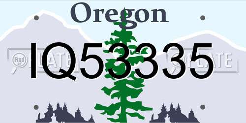 IQ53335 Oregon License Plate