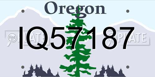 IQ57187 Oregon License Plate