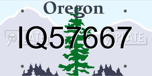 IQ57667 Oregon License Plate
