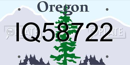 IQ58722 Oregon License Plate