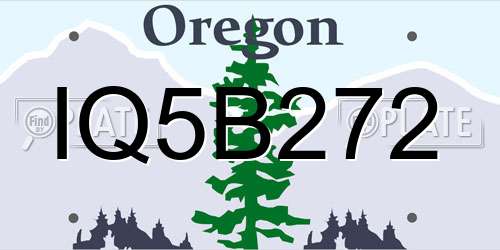 IQ5B272 Oregon License Plate