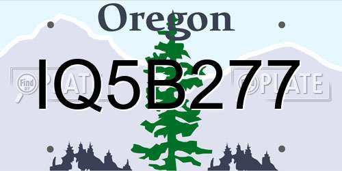 IQ5B277 Oregon License Plate