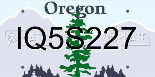 IQ5S227 Oregon License Plate