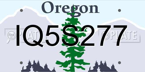 IQ5S277 Oregon License Plate
