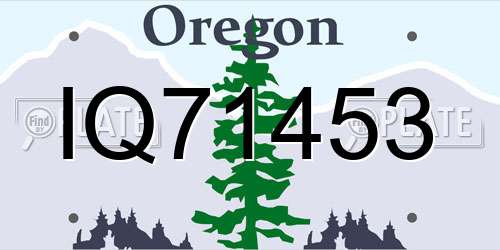 IQ71453 Oregon License Plate