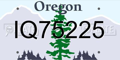 IQ75225 Oregon License Plate