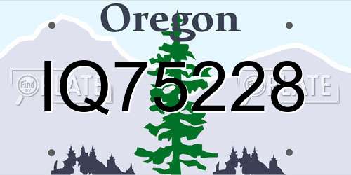 IQ75228 Oregon License Plate