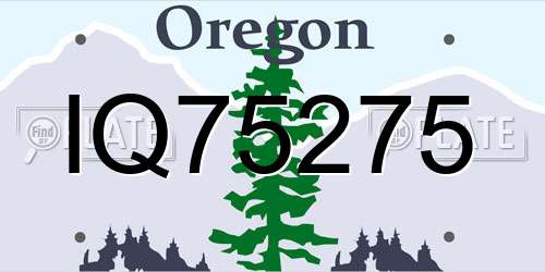 IQ75275 Oregon License Plate