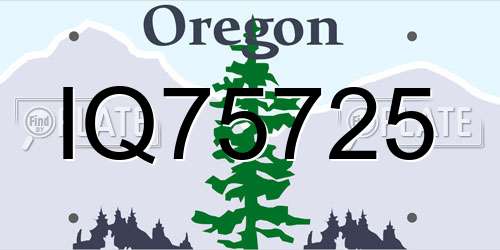 IQ75725 Oregon License Plate