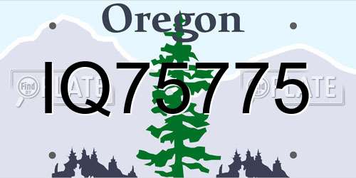 IQ75775 Oregon License Plate