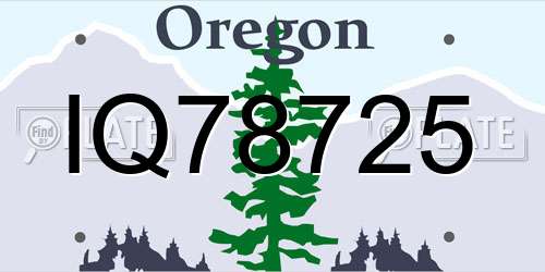 IQ78725 Oregon License Plate