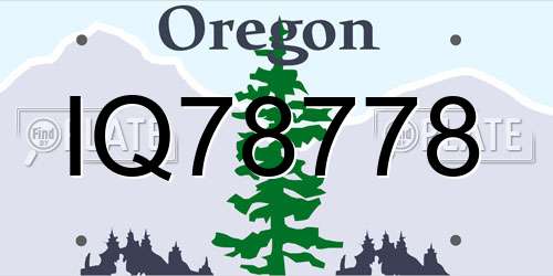 IQ78778 Oregon License Plate