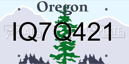 IQ7Q421 Oregon License Plate