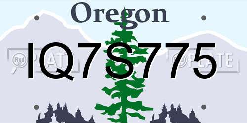 IQ7S775 Oregon License Plate