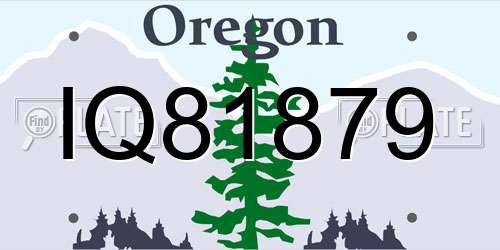 IQ81879 Oregon License Plate