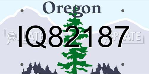 IQ82187 Oregon License Plate