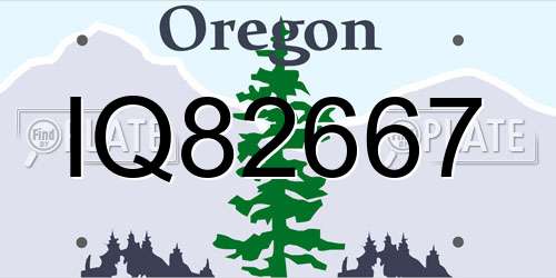 IQ82667 Oregon License Plate