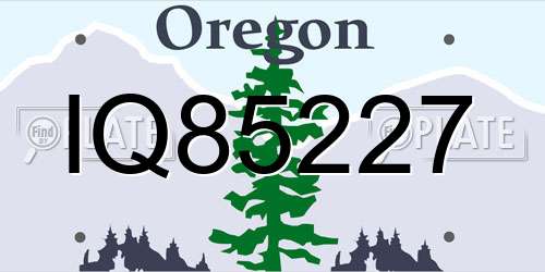 IQ85227 Oregon License Plate