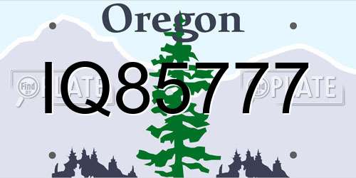 IQ85777 Oregon License Plate