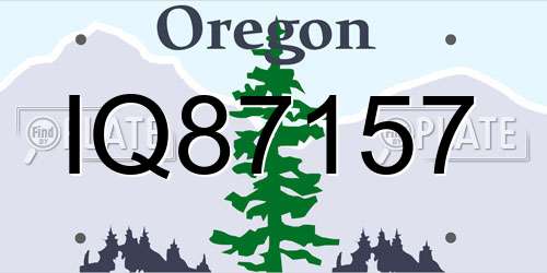 IQ87157 Oregon License Plate