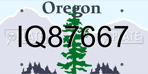 IQ87667 Oregon License Plate