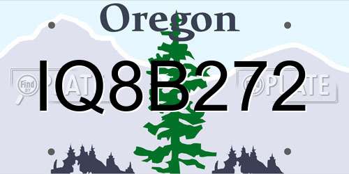 IQ8B272 Oregon License Plate
